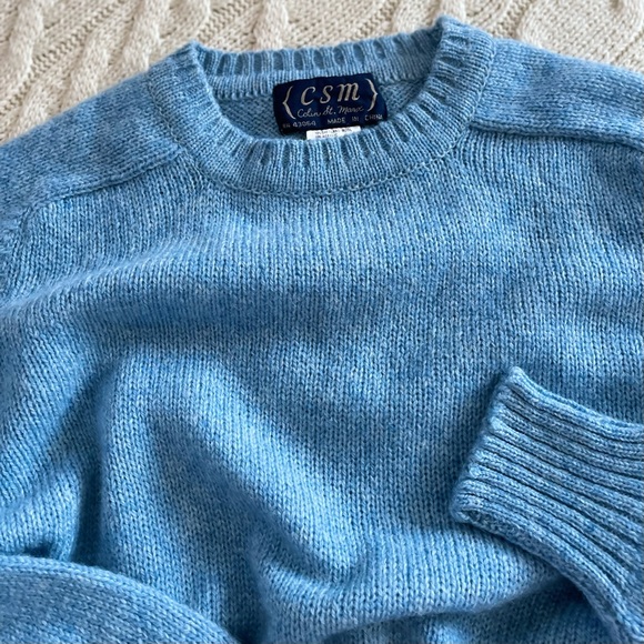 VTG CSM Men's Knit Shetland Wool Blend Crew Neck Sweater, Sz M - Picture 8 of 10